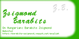 zsigmond barabits business card